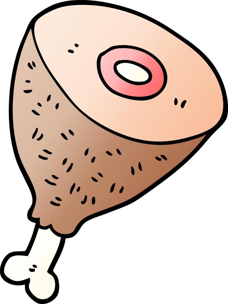 cartone animato doodle carne cotta vettore