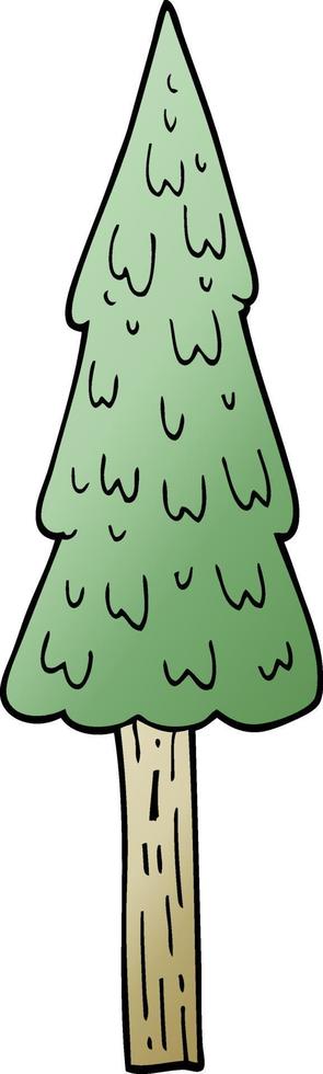 alberi di pino di doodle del fumetto vettore