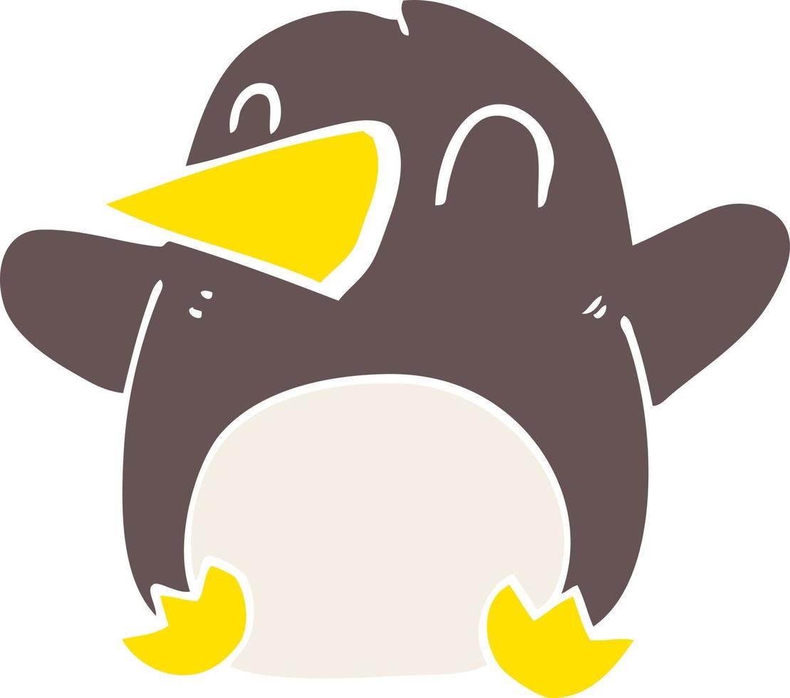 pinguino danzante di doodle del fumetto vettore