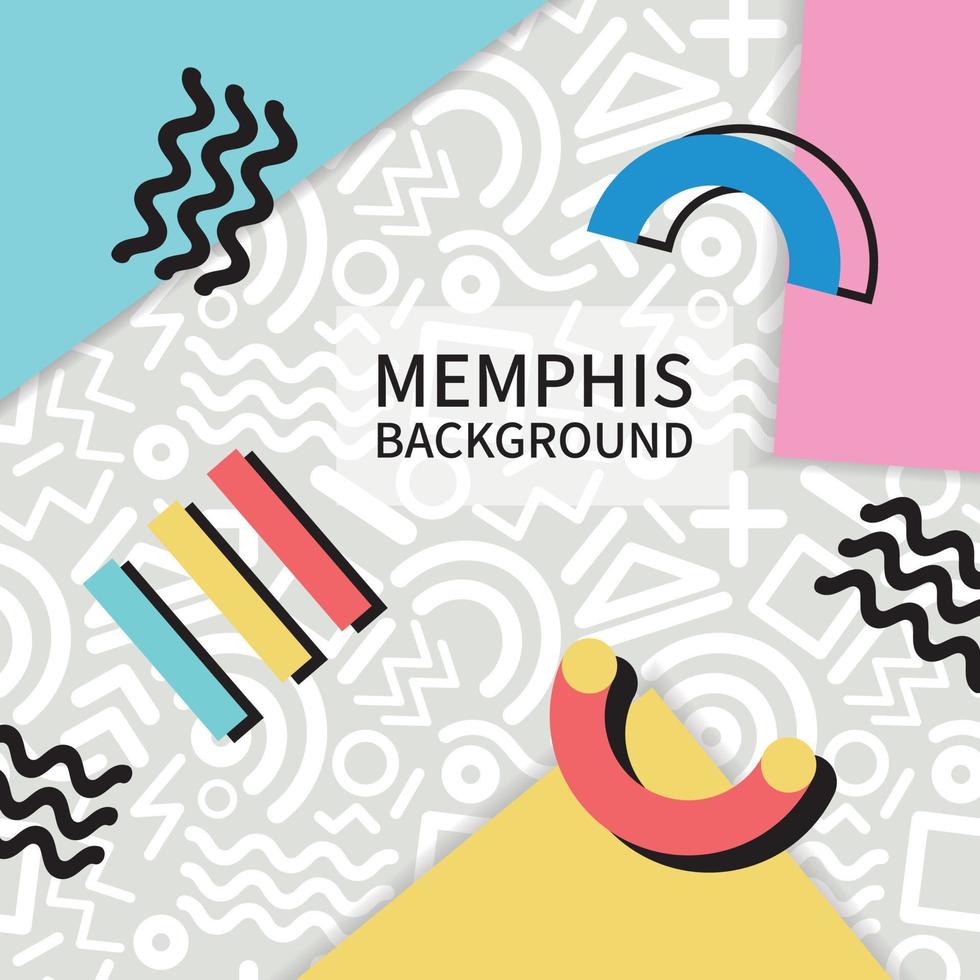 Memphis arte astratto sfondo design vettore