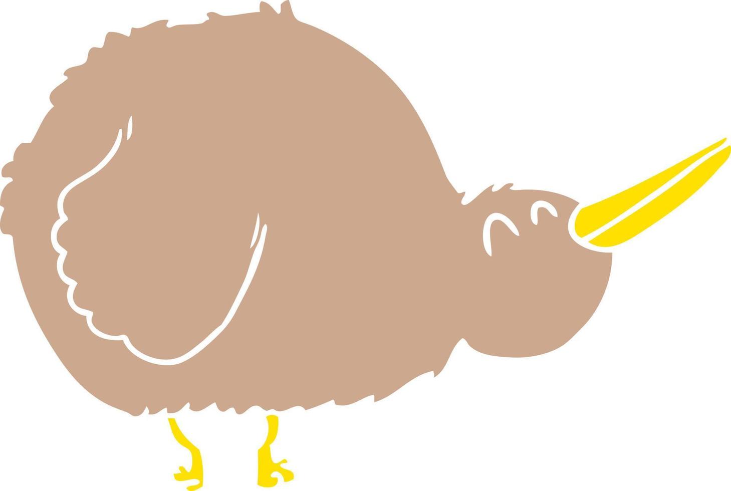piatto colore stile cartone animato Kiwi uccello vettore
