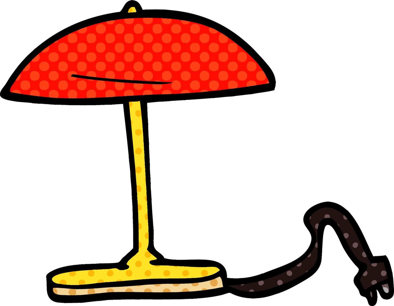 cartone animato scarabocchio scrivania lampada vettore