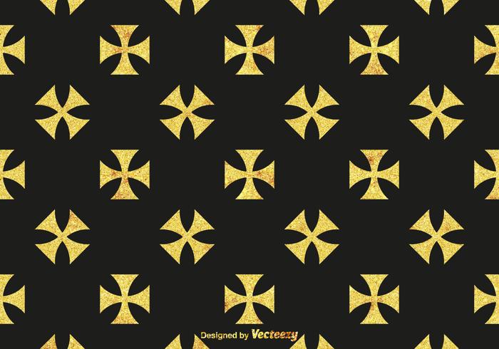 Golden Maltese Cross Vector Pattern gratuito