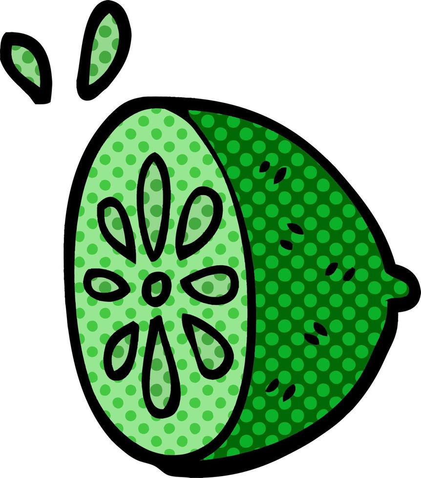 frutta di lime di doodle del fumetto vettore