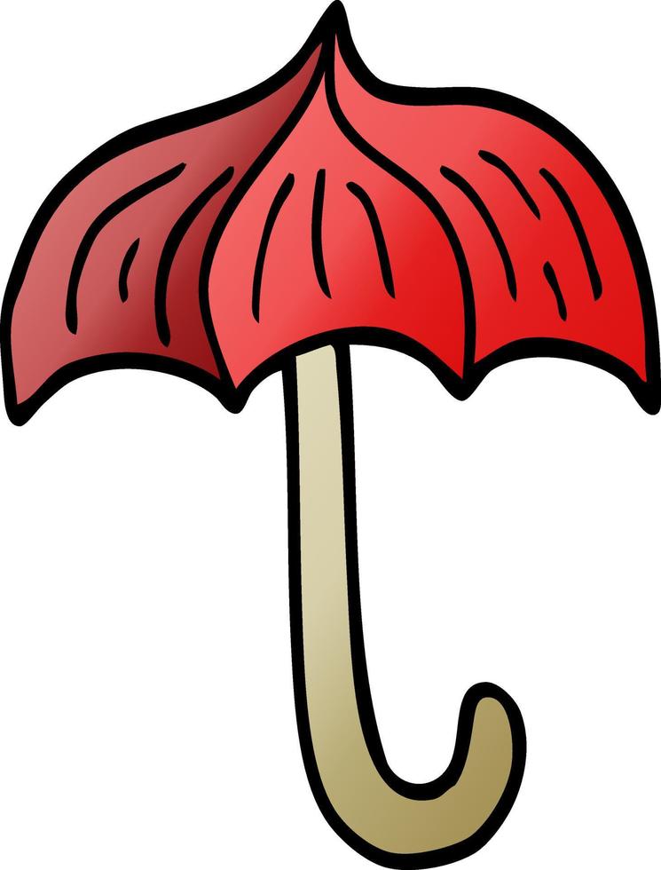 ombrello aperto di doodle del fumetto vettore