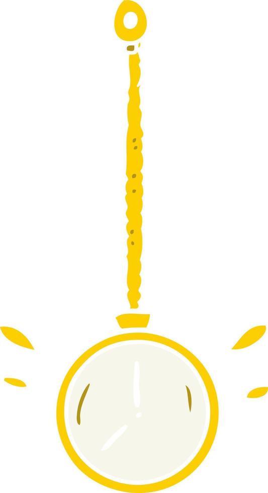 piatto colore stile cartone animato oscillante oro ipnotizzatore orologio vettore