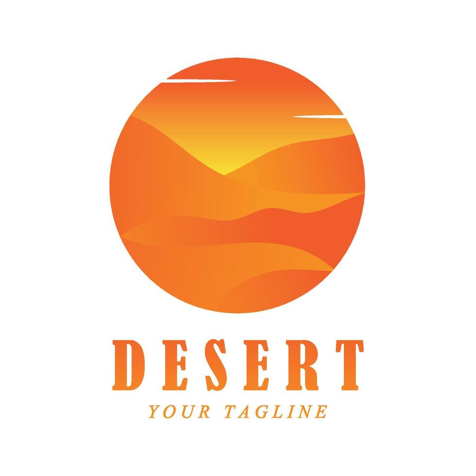 creativo deserto logo con slogan modello vettore