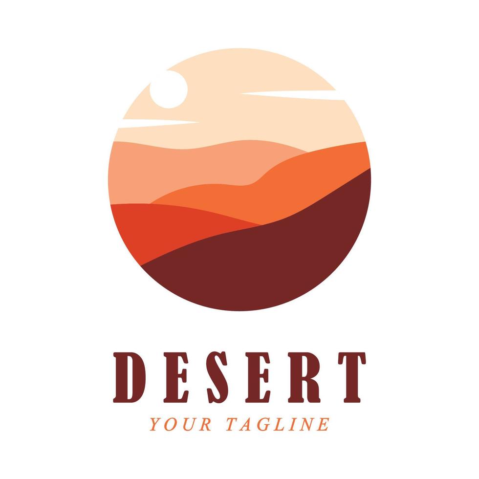 creativo deserto logo con slogan modello vettore