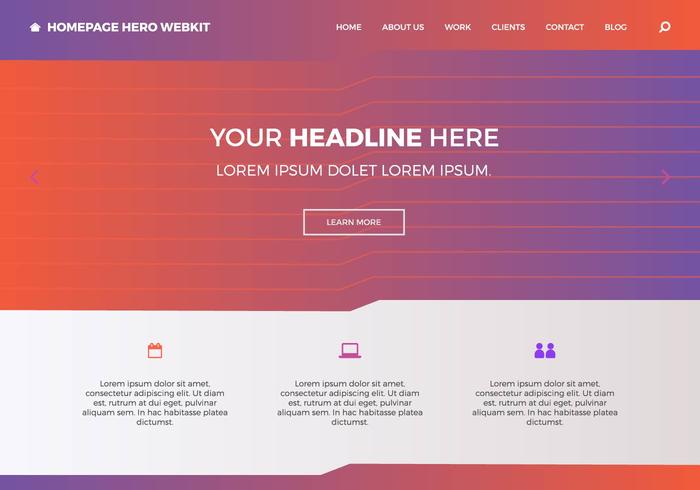 Homepage Hero Herokit gratuito 9 vettore