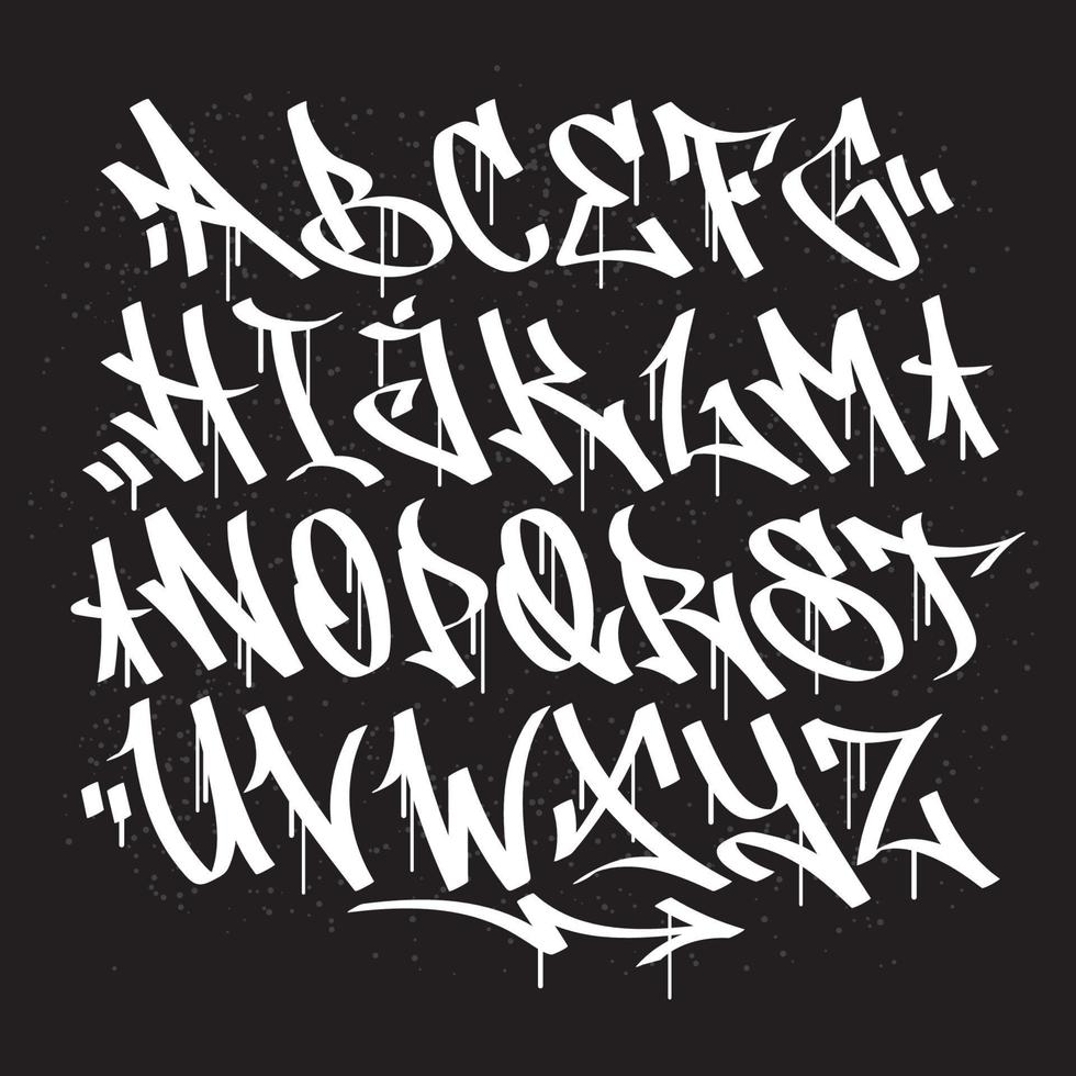 graffiti font alfabeto vettore