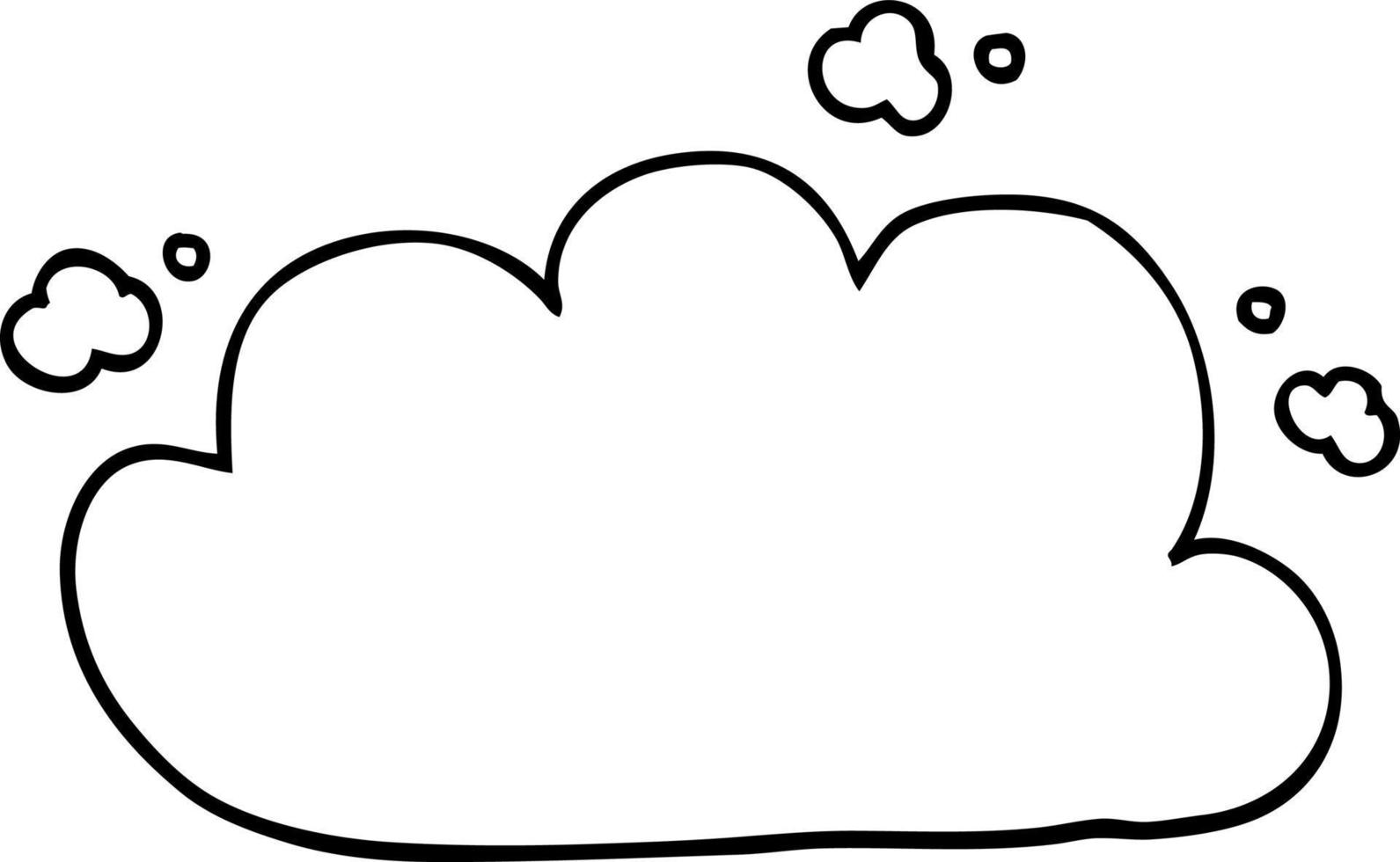 nuvola bianca del fumetto di disegno a tratteggio vettore