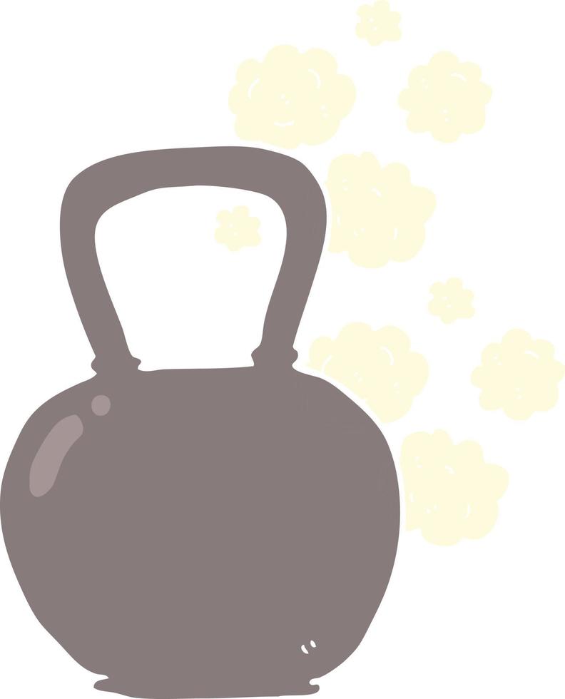 piatto colore illustrazione di un' cartone animato bollitore campana vettore