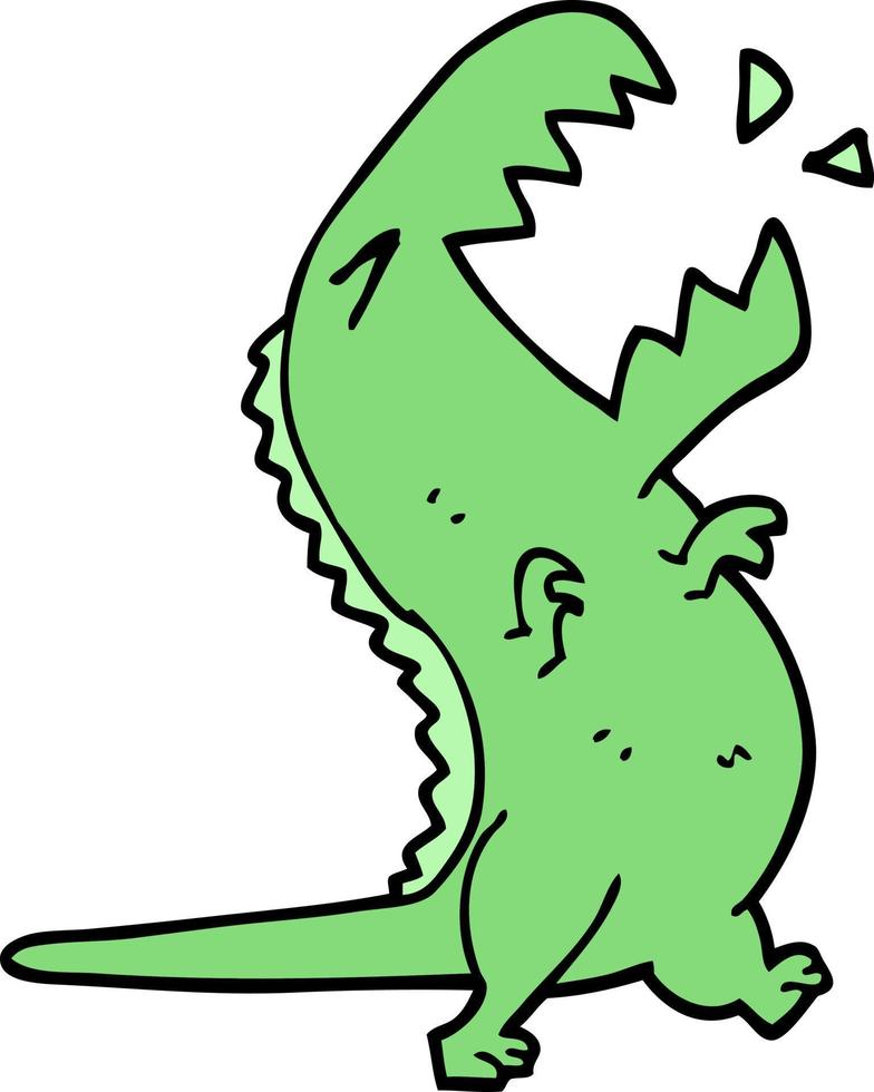 cartone animato doodle ruggente t rex vettore