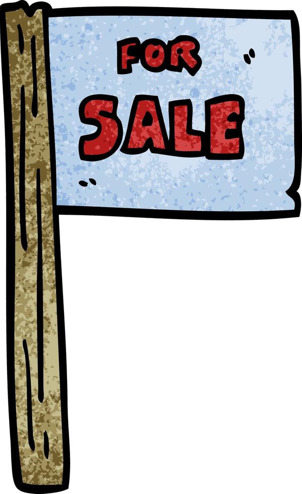 cartone animato scarabocchio vendita cartello vettore