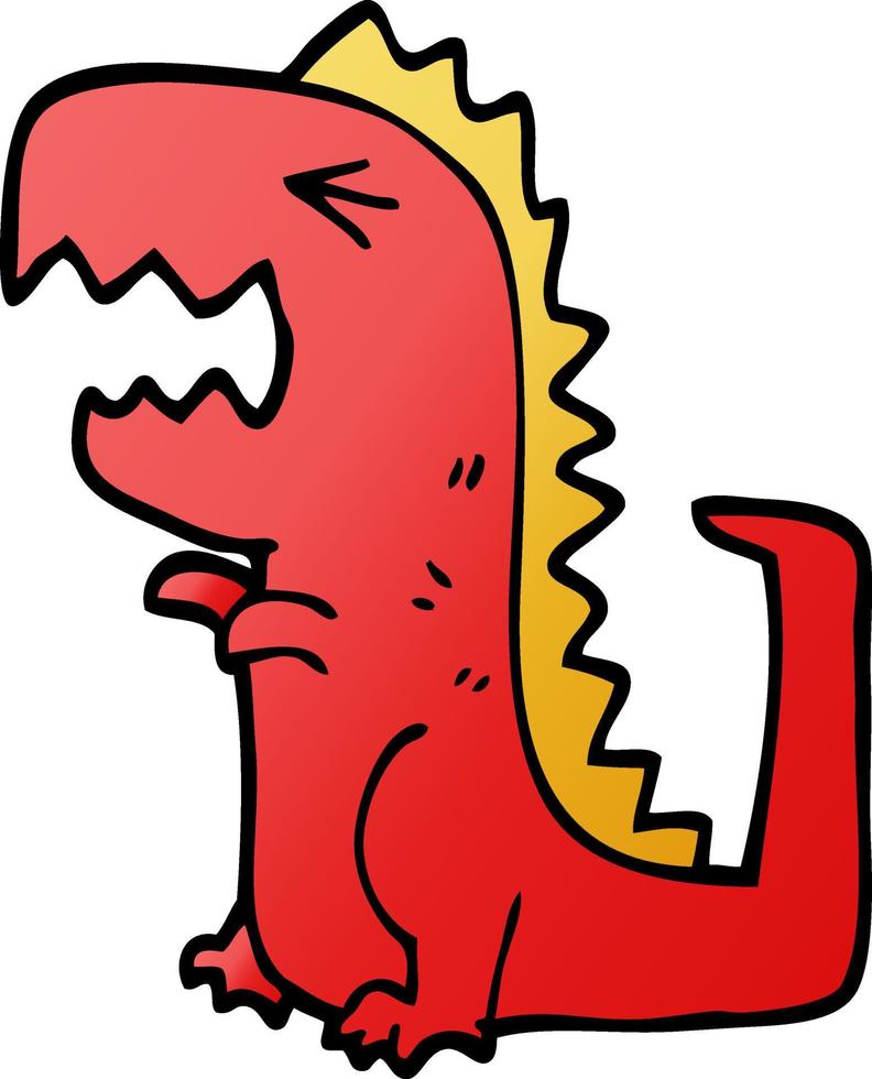 cartone animato doodle ruggente t rex vettore