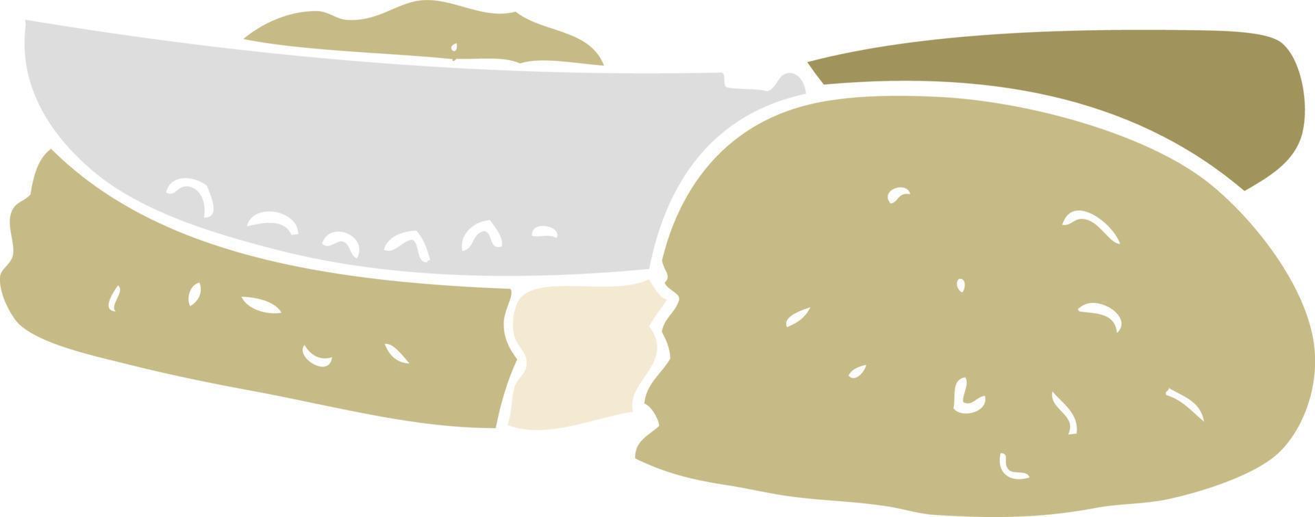 piatto colore illustrazione di un' cartone animato affettare pane vettore