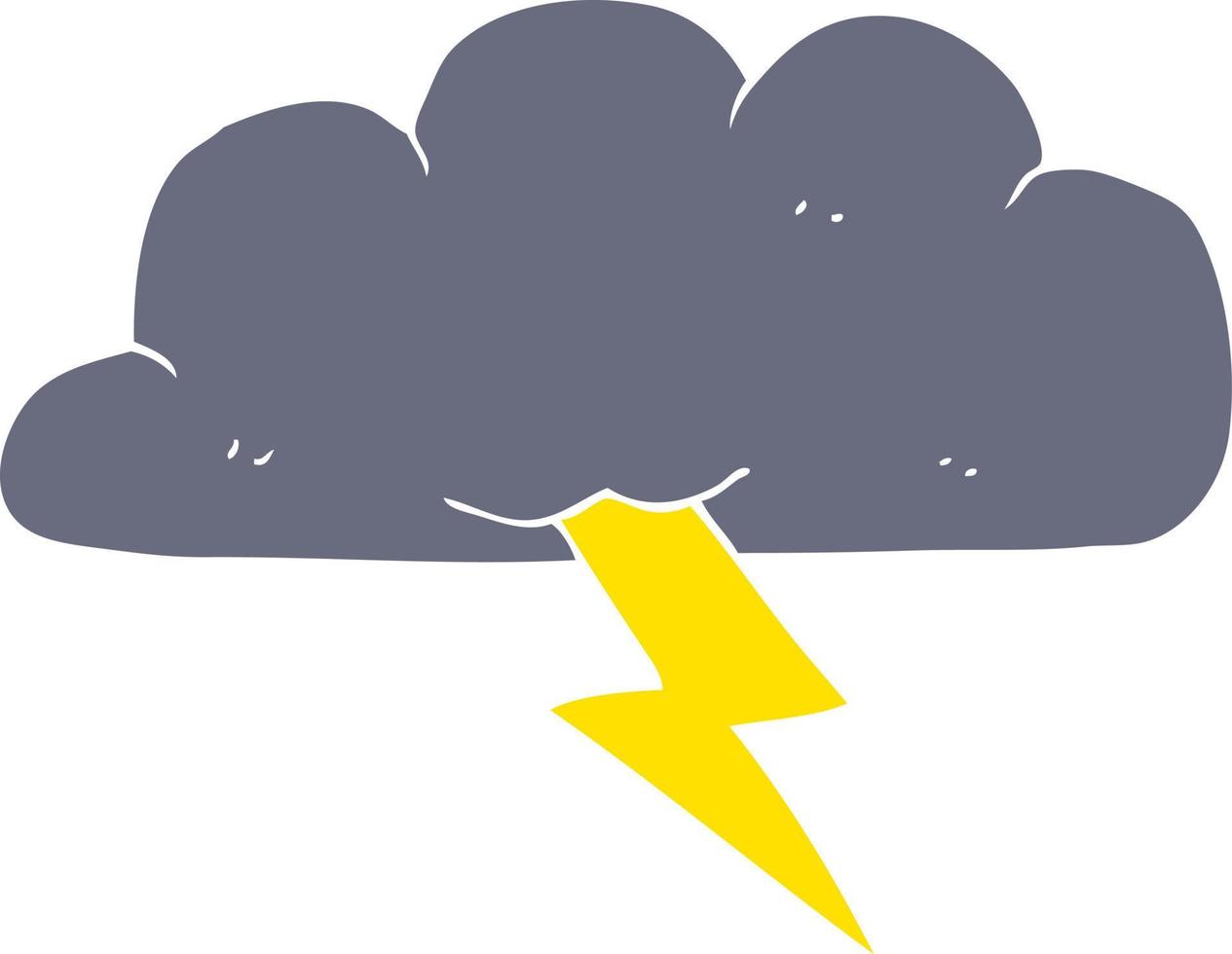 illustrazione a colori piatta di una nuvola temporalesca dei cartoni animati vettore