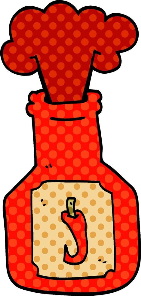 cartone animato scarabocchio caldo chlli salsa vettore
