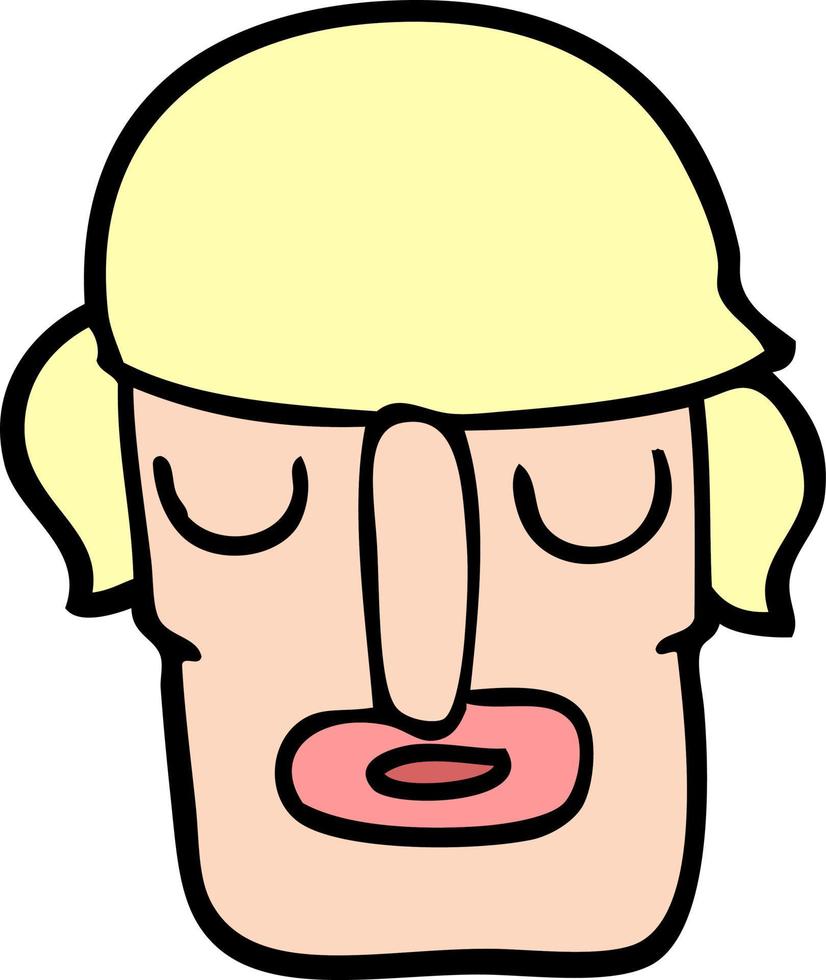 faccia maschile di doodle del fumetto vettore