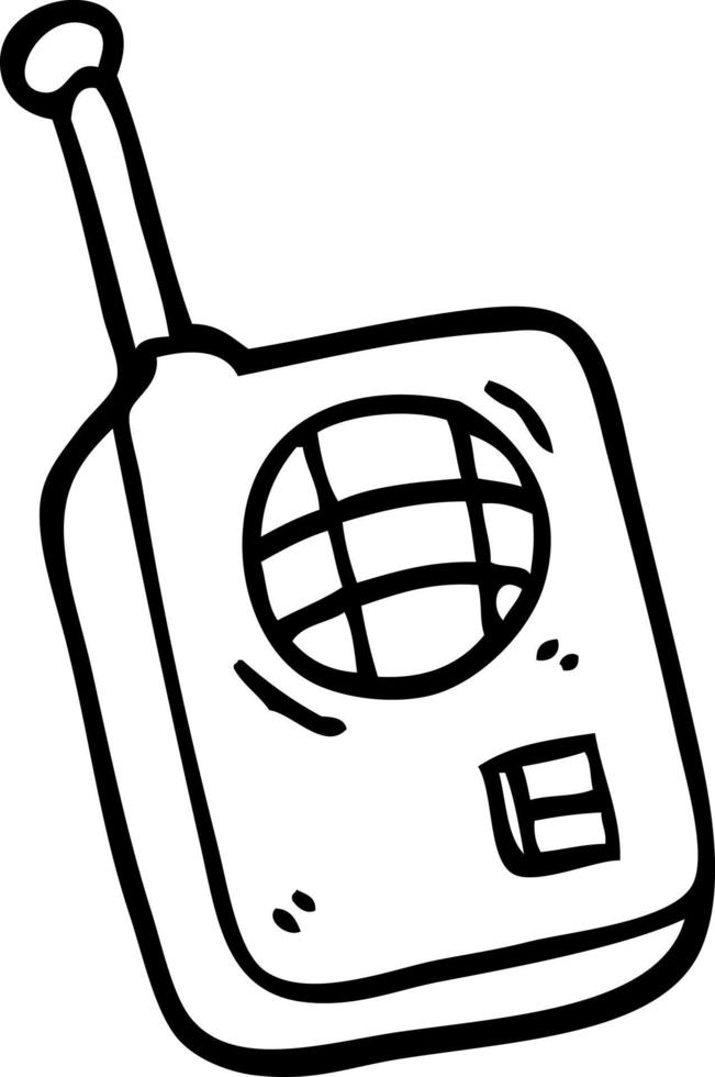 linea disegno cartone animato walkie talkie vettore