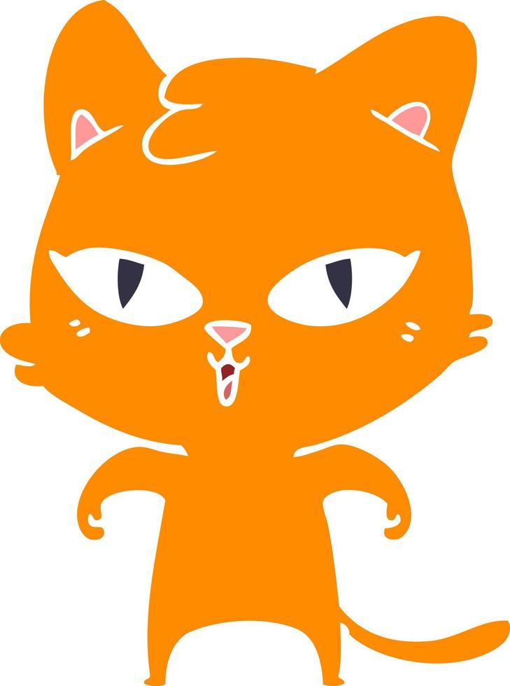 gatto cartone animato in stile piatto a colori vettore