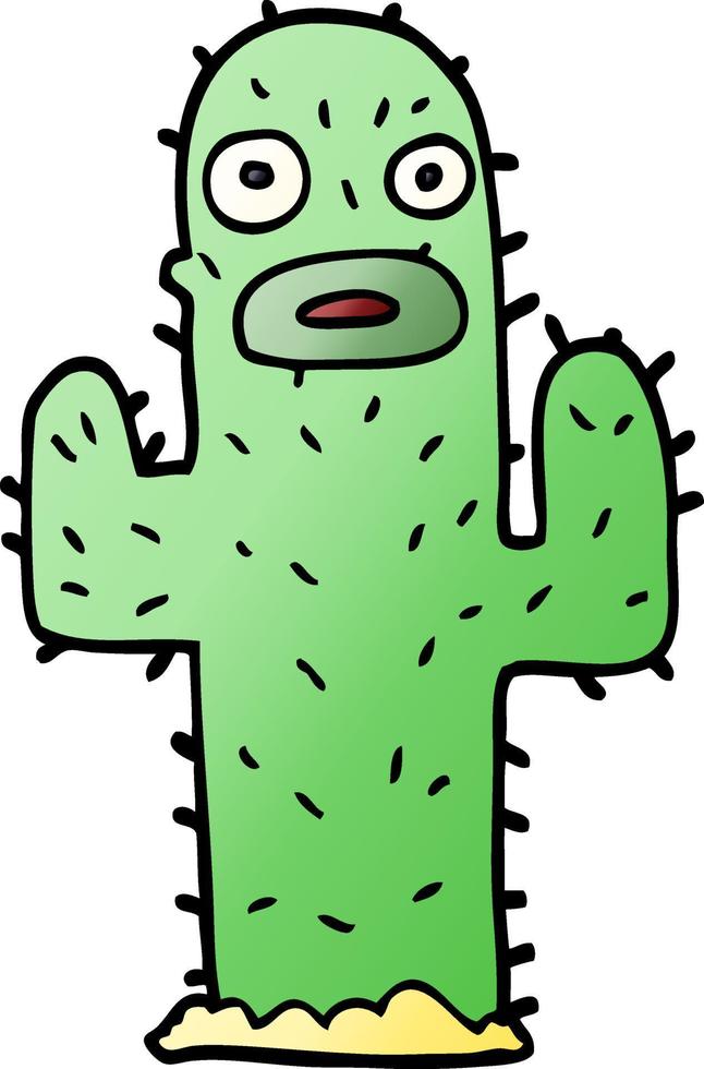 cactus di doodle del fumetto vettore