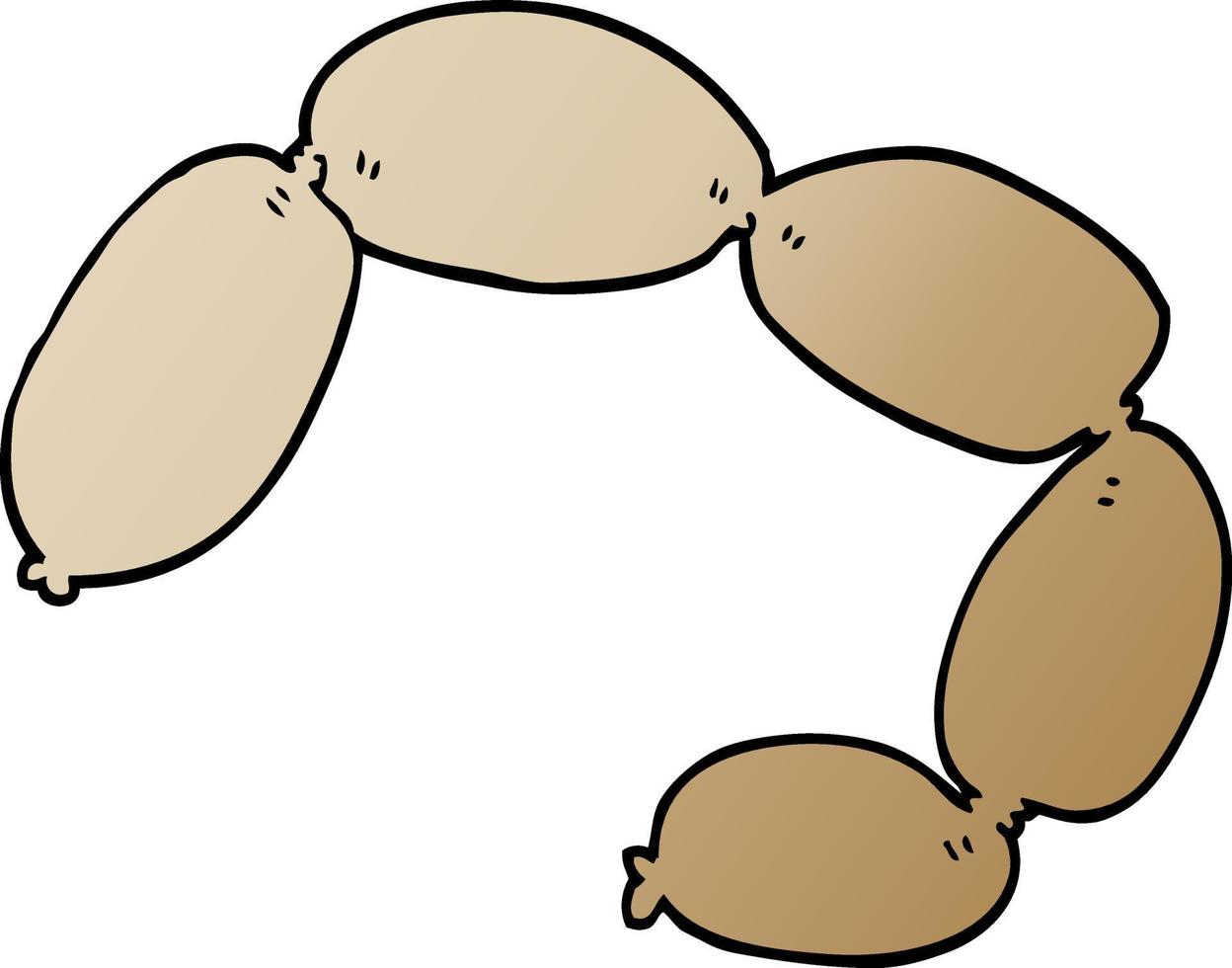 cartone animato scarabocchio corda di salsicce vettore
