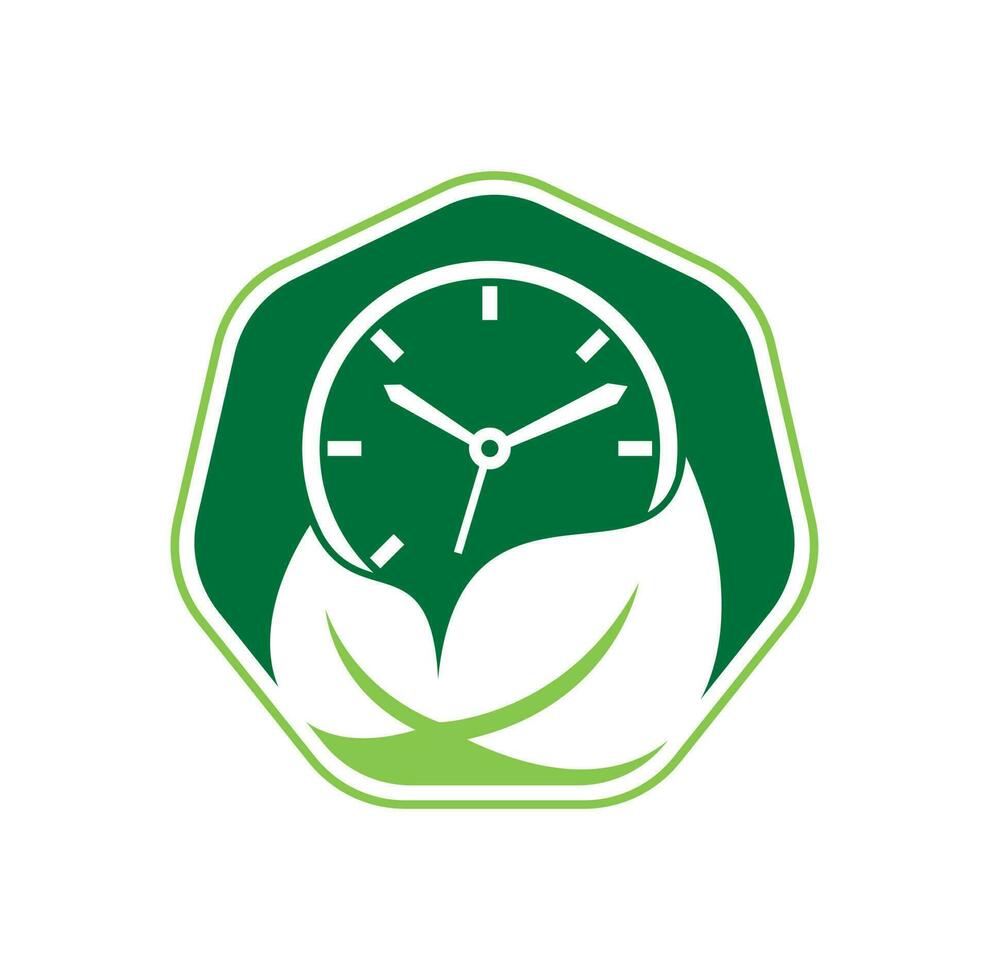 natura tempo vettore logo design modello. energia tempo e dieta tempo logo concetto.