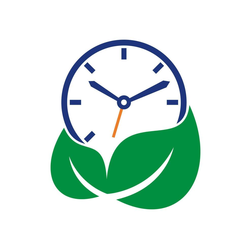 natura tempo vettore logo design modello. energia tempo e dieta tempo logo concetto.