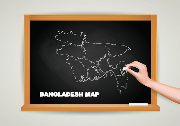 Lavagna della mappa del Bangladesh vettore