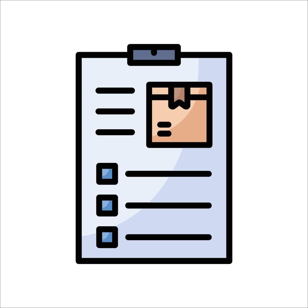 consegna scatola documento schema colore icona vettore