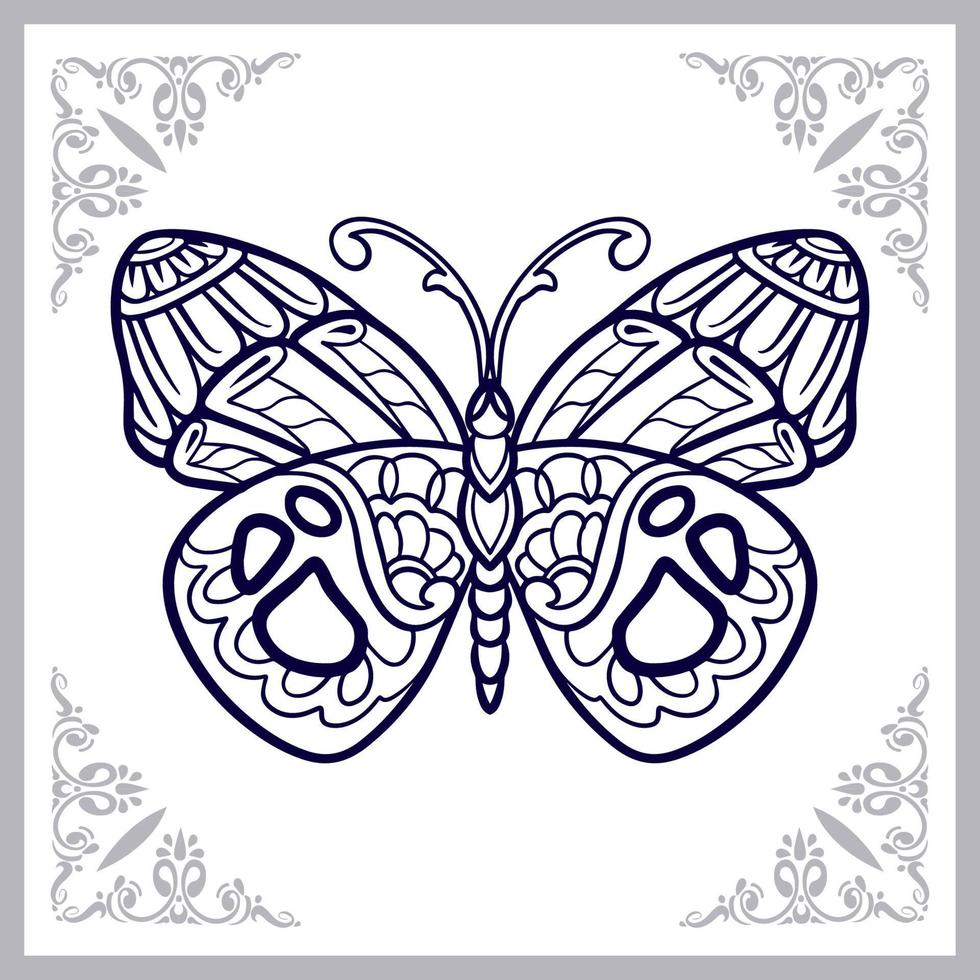 farfalla mandala arti isolato su bianca sfondo vettore