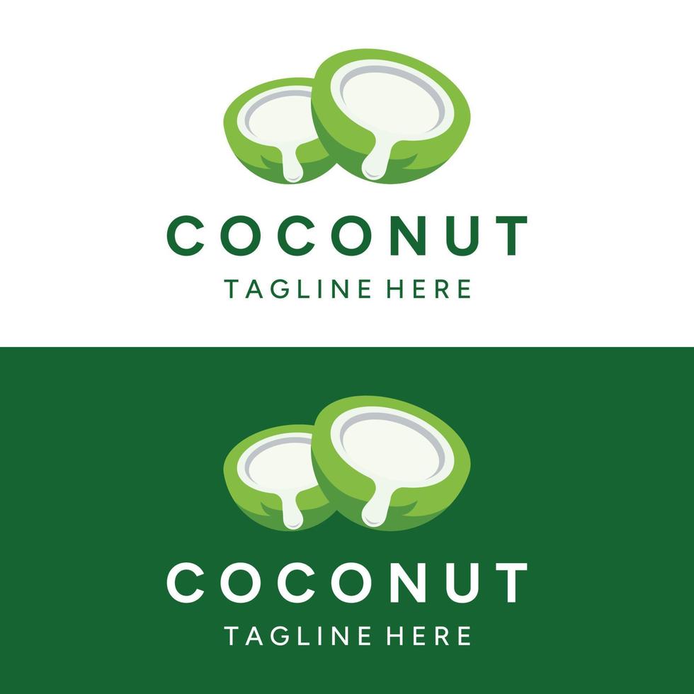 naturale fresco giovane Noce di cocco creativo logo design. logo per Noce di cocco bevanda prodotti.aziende e attività commerciale. vettore