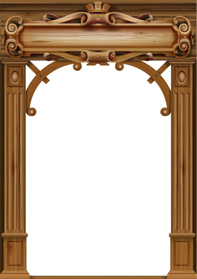 arco in legno classico vintage vettore