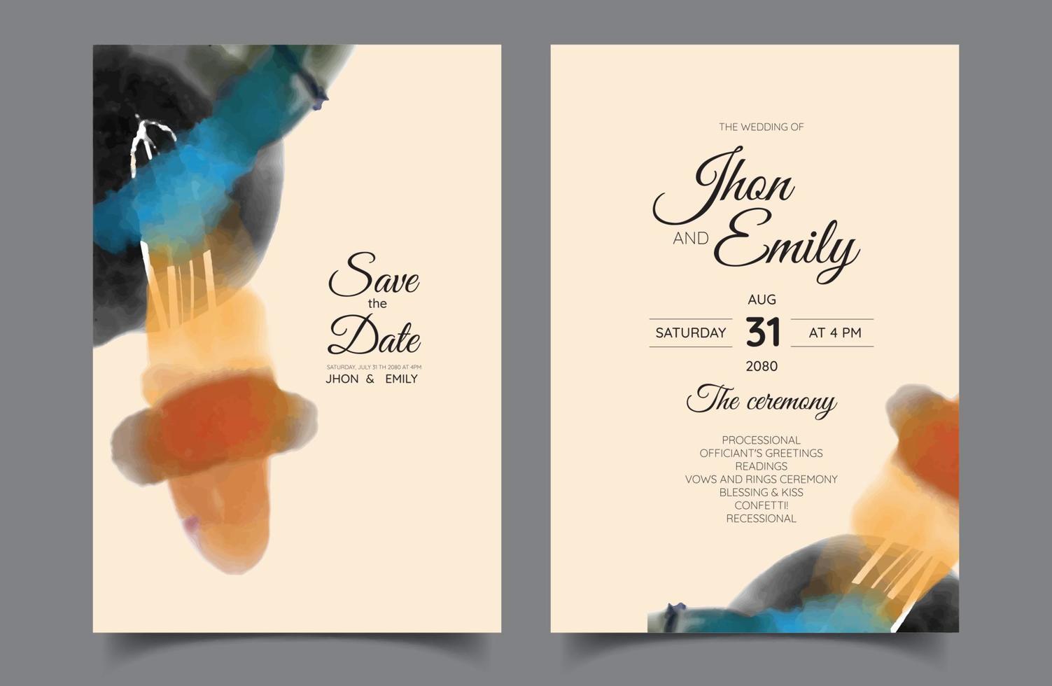 minimalista mano dipinto astratto per un' nozze invito, cartolina o opuscolo copertina design vettore