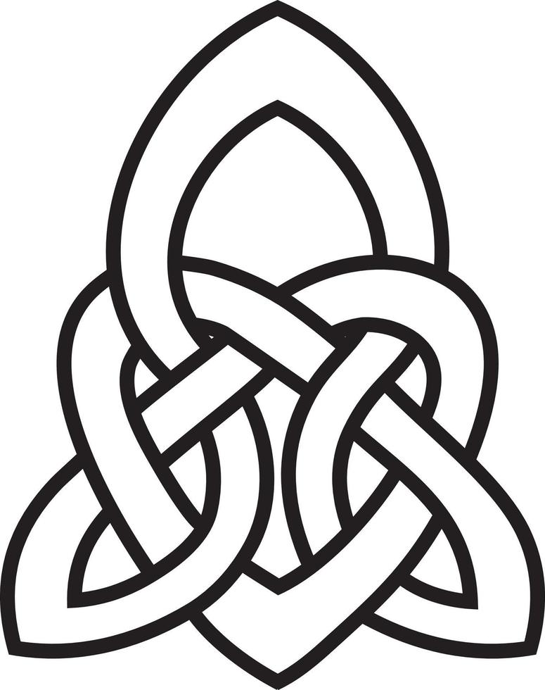 medievale celtico nodo tatuaggio. celtico, irlandesi nodi ornamento. celtico simbolo, infinito nodo forma vettore icona, infinito spirito unità simbolo, pagano cerchio tribale simboli grafica isolato