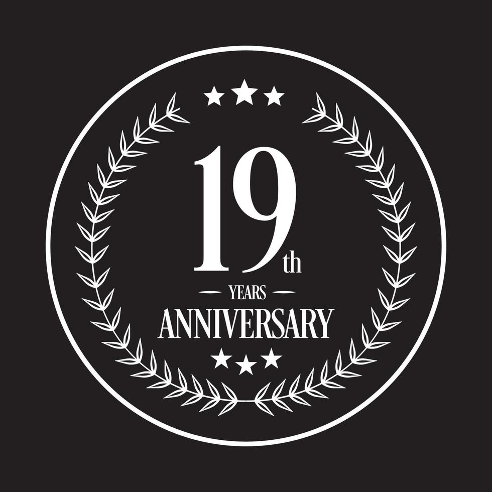 lusso 19 anni anniversario vettore icona, logo. grafico design elemento