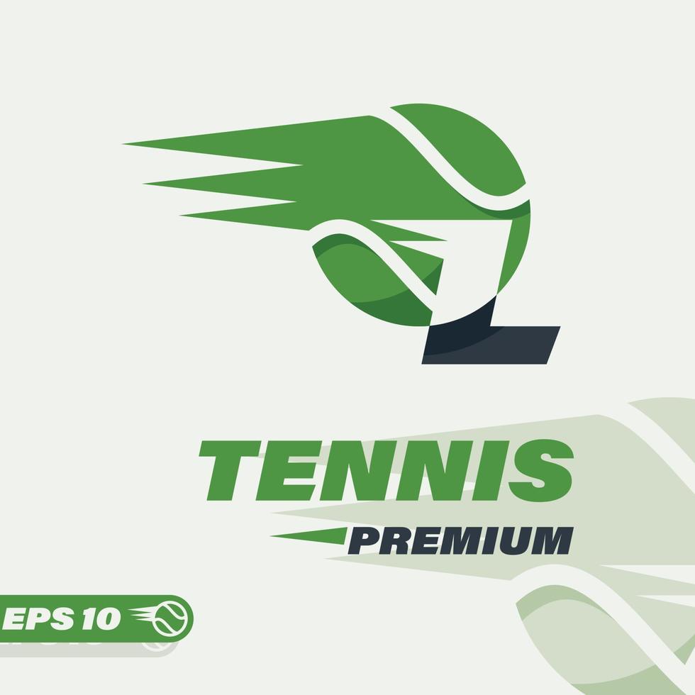 tennis palla alfabeto l logo vettore