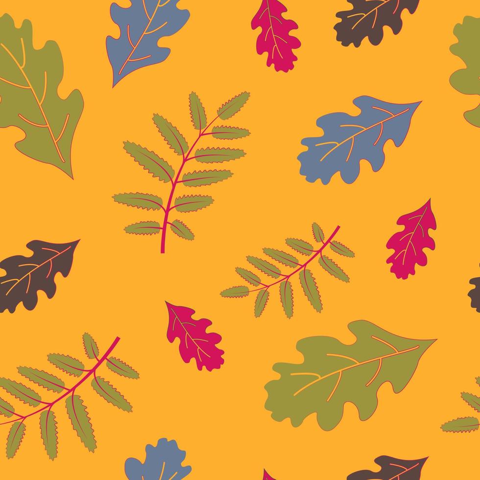 autunno seamless con foglie vettore