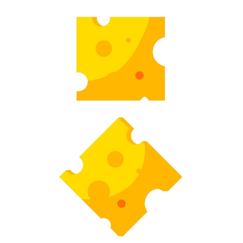 pezzo di formaggio. fetta cibo. giallo ingrediente con buchi. roquefort latteria prodotti. piatto cartone animato illustrazione vettore