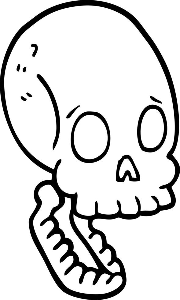 linea disegno cartone animato cranio vettore