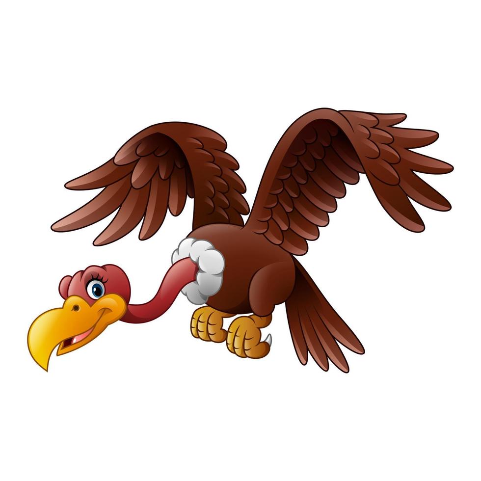 cartone animato avvoltoio volante vettore