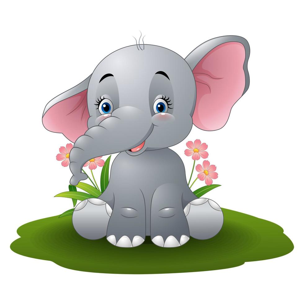 cartone animato elefantino vettore