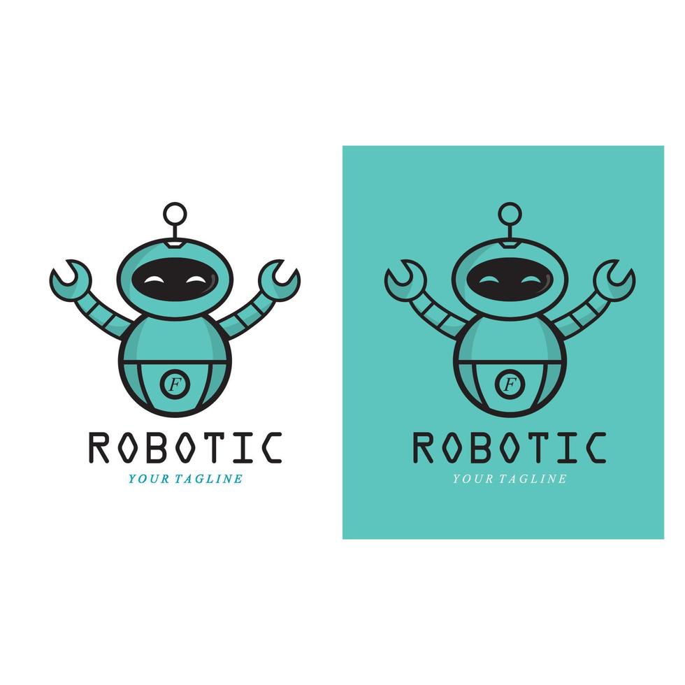 robot e logo simbolo vettore