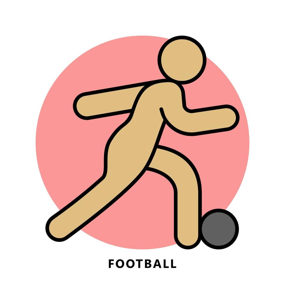 calcio sport icona simbolo. giocatore calcio palla vettore illustrazione