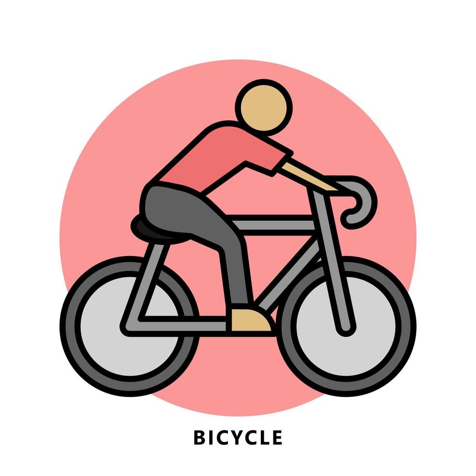 bicicletta icona simbolo. bicicletta e ciclo sport esercizio logo illustrazione vettore