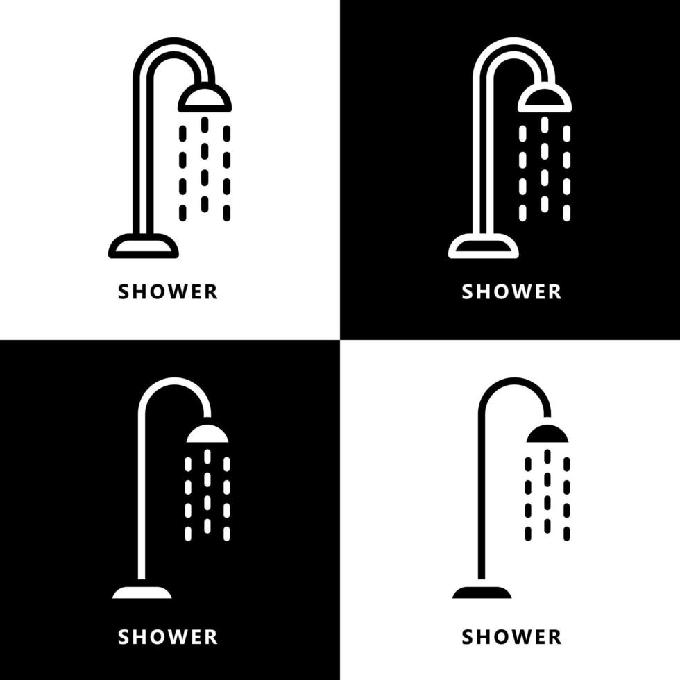 doccia icona cartone animato. bagno doccia domestico simbolo vettore logo