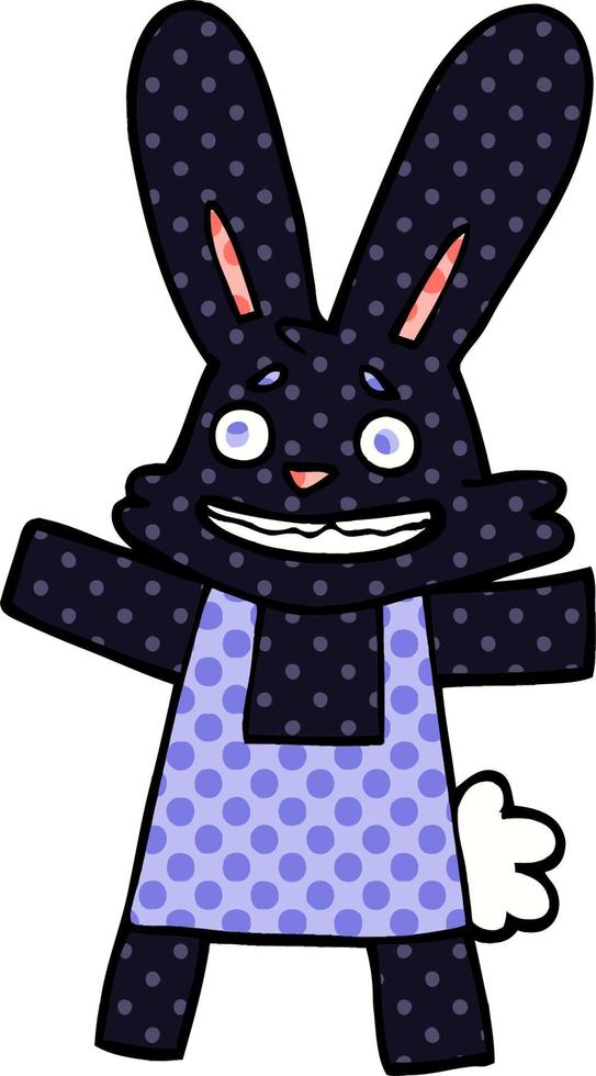 cartone animato scarabocchio di un' sorridente coniglio vettore