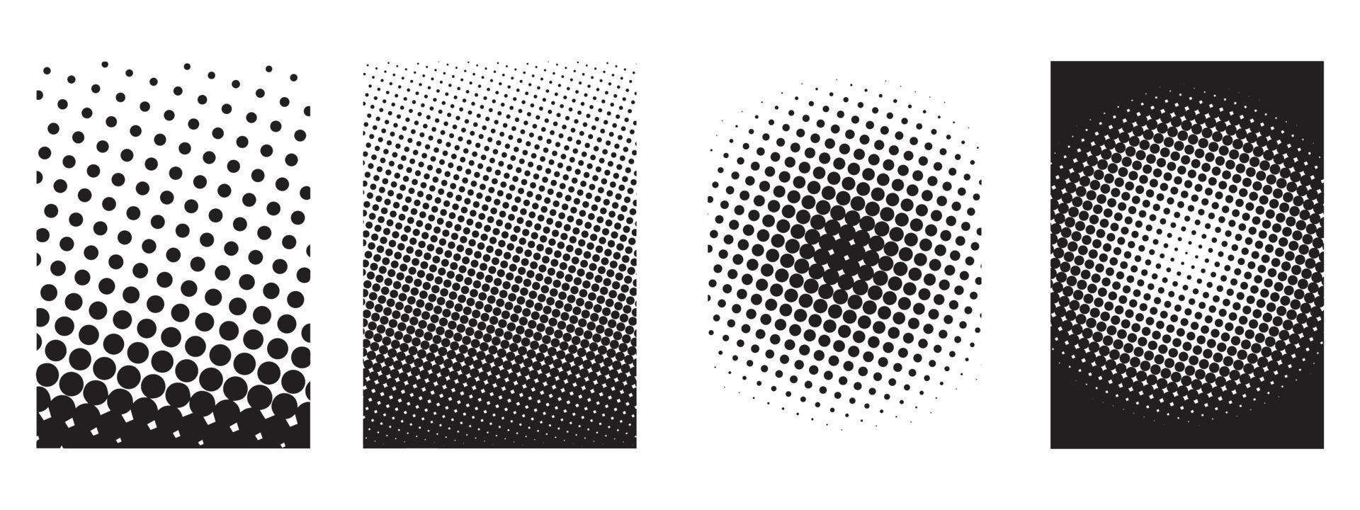 impostato di mezzitoni nero e bianca. modello struttura. monocromatico polka punto. vettore illustrazione.
