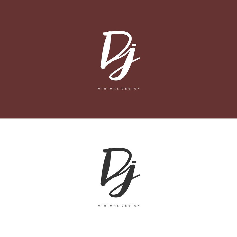 dj iniziale grafia o manoscritto logo per identità. logo con firma e mano disegnato stile. vettore